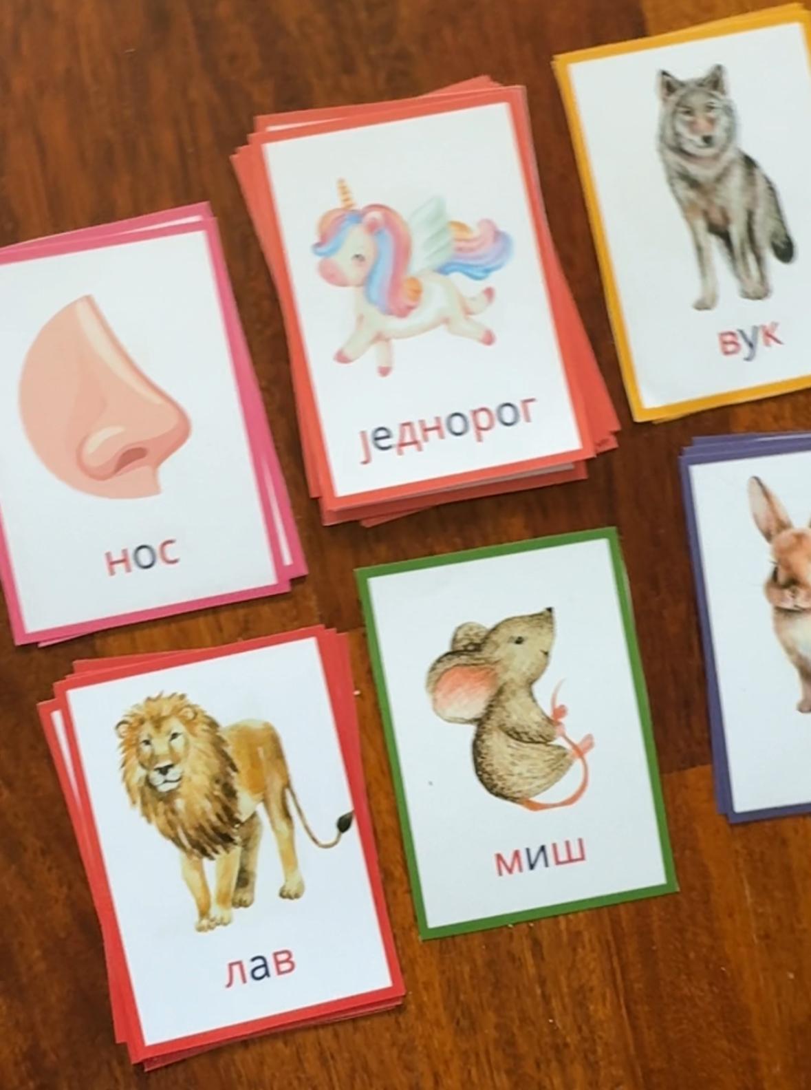 Montesori kartice - priprema za čitanje i pisanje